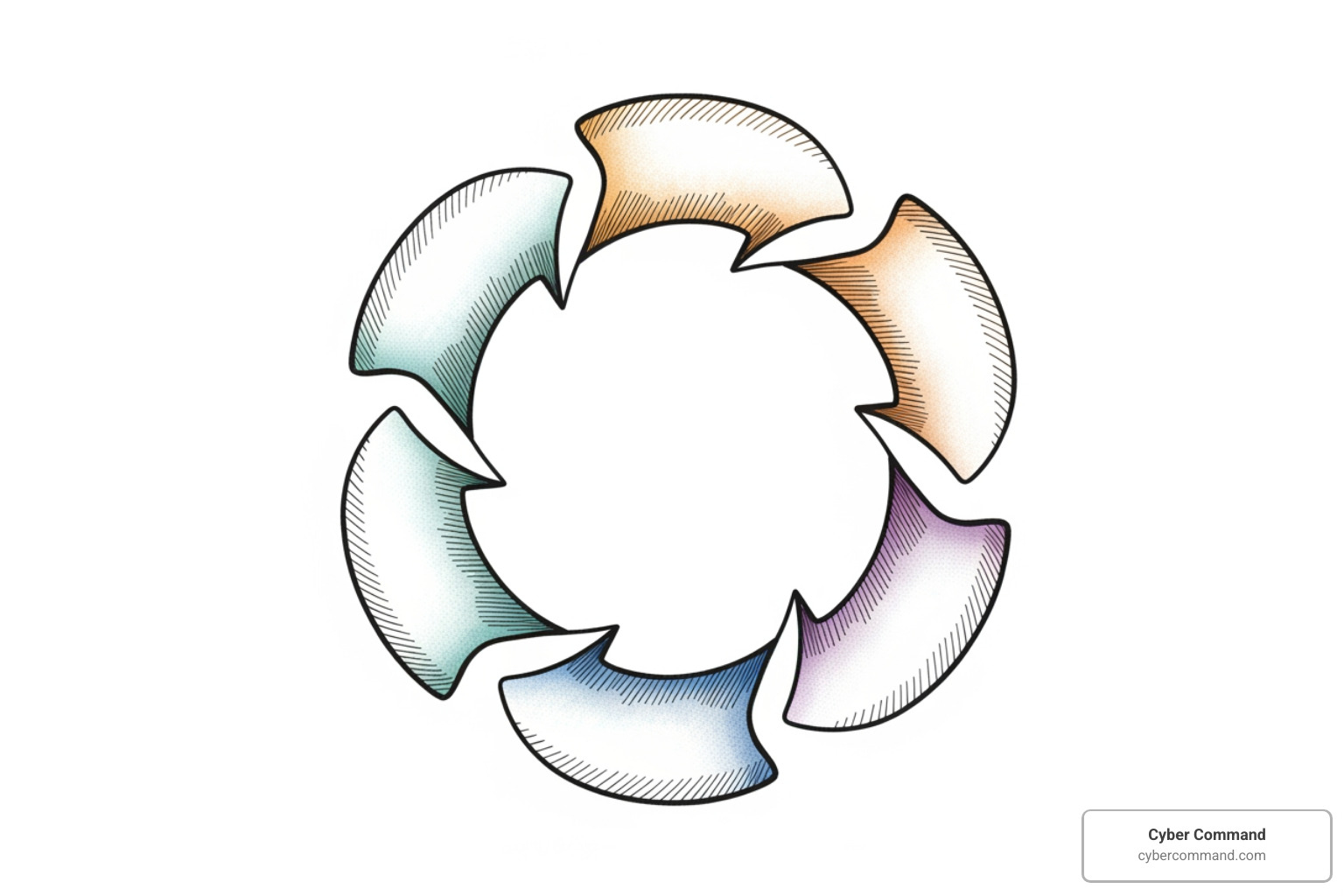 A 5-step circular flow diagram illustrating the iterative process of IT strategic consulting: 1. Needs Assessment & Discovery, 2. Current State Analysis, 3. Future State Visioning, 4. Roadmap Development, 5. Implementation & Optimization - IT strategic consulting