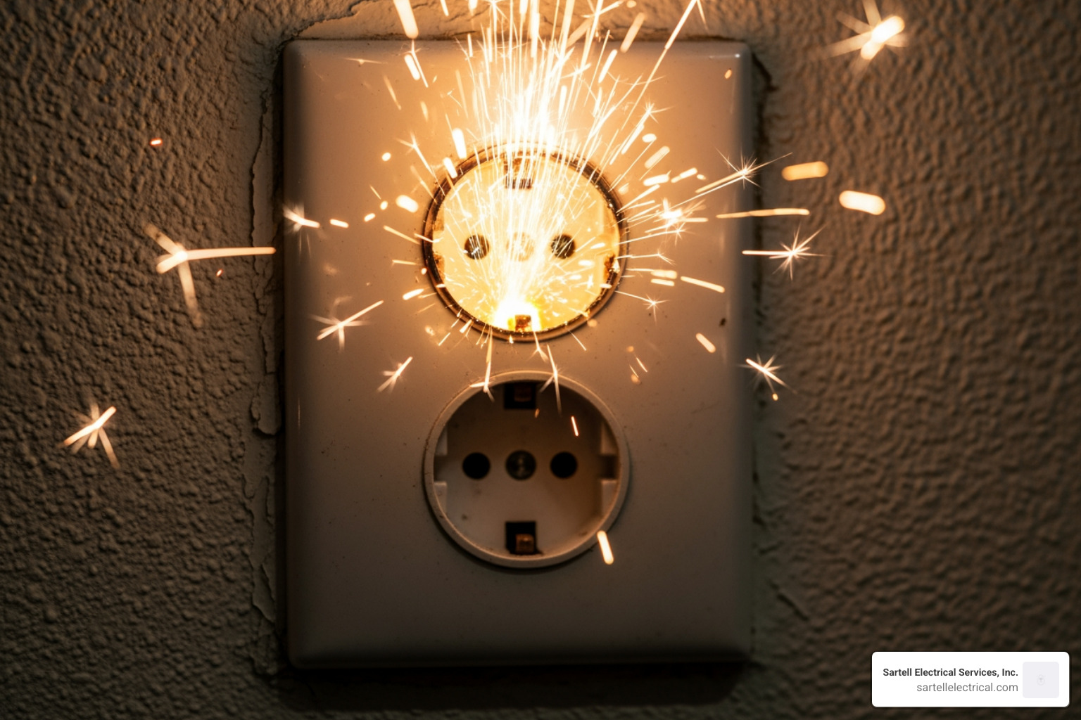 sparking electrical outlet - local electrical contractors near me