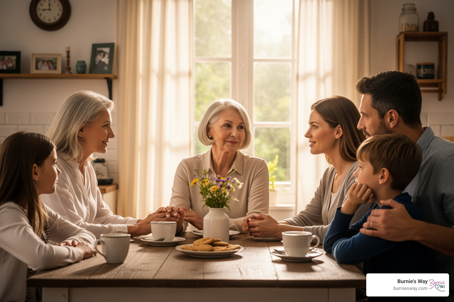 a family having a calm discussion around a kitchen table - can an elderly person refuse care a family having a calm discussion around a kitchen table - can an elderly person refuse care
