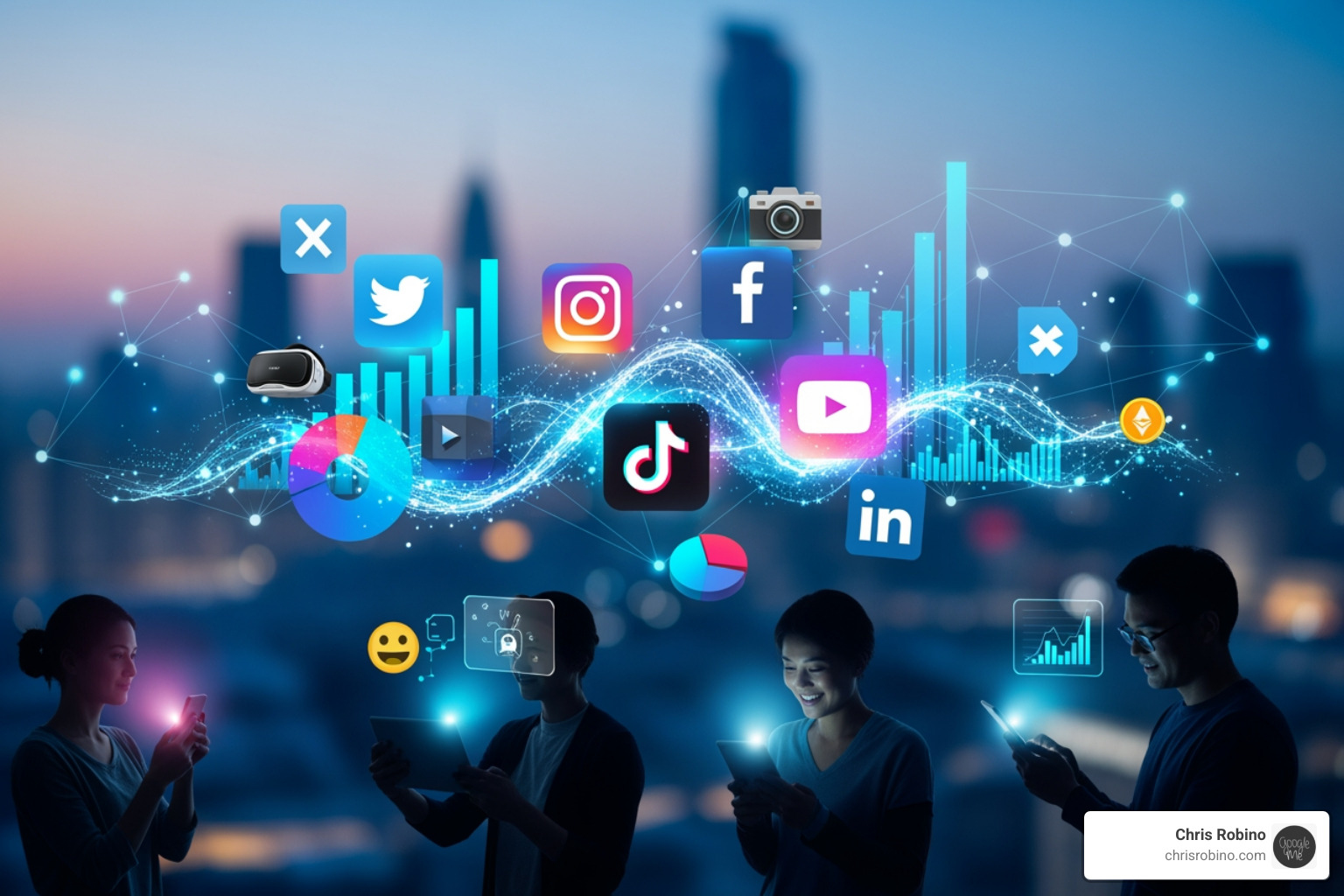 AI-powered customer service chatbot on a smartphone screen - social media industry trends