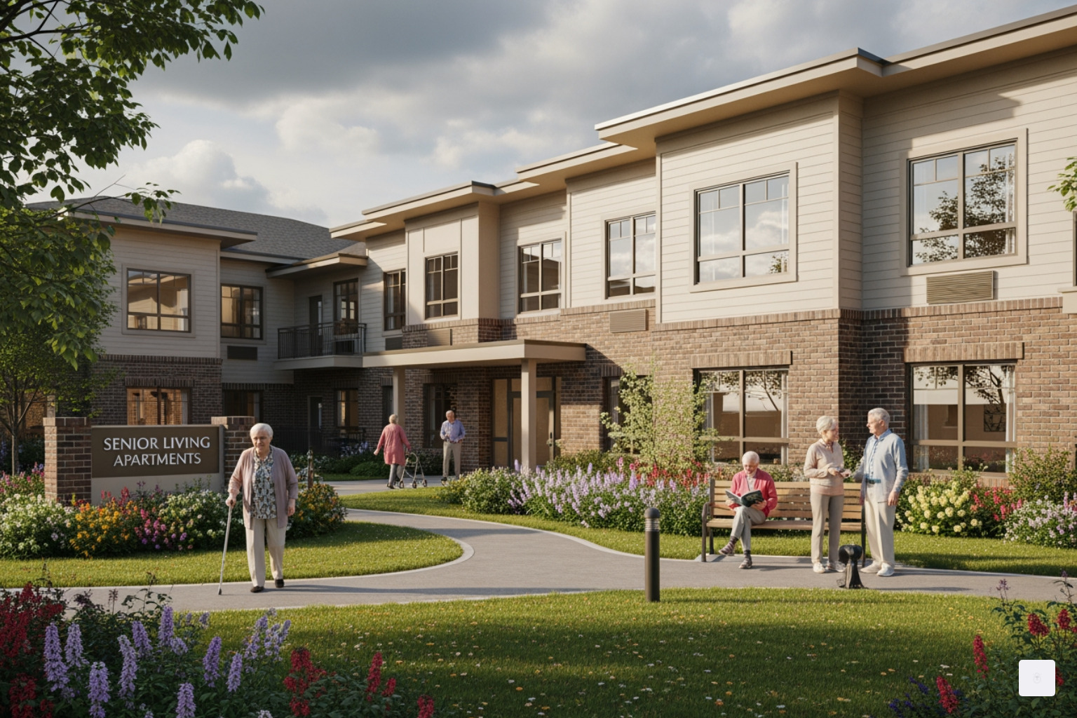 a senior couple smiling and reviewing a brochure - affordable senior apts near me