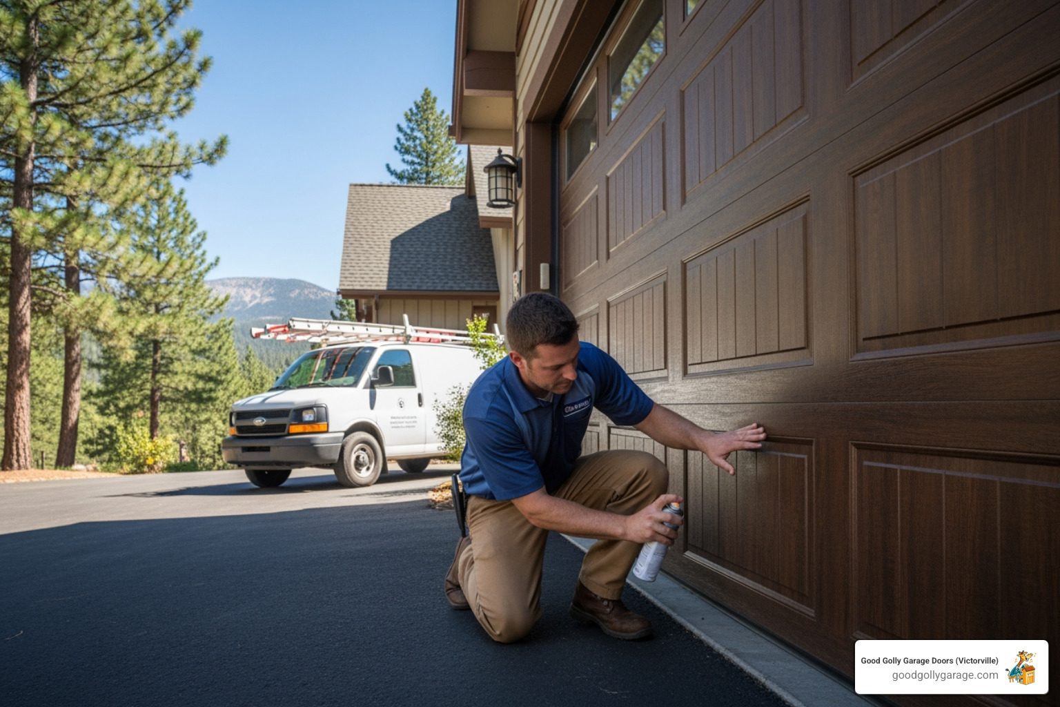 Infographic showing the benefits of regular garage door maintenance including extended lifespan of 15-30 years, improved safety through sensor and spring checks, enhanced performance with lubrication and adjustments, reduced energy costs from proper sealing, and prevention of costly emergency repairs - garage door maintenance service in crestline ca