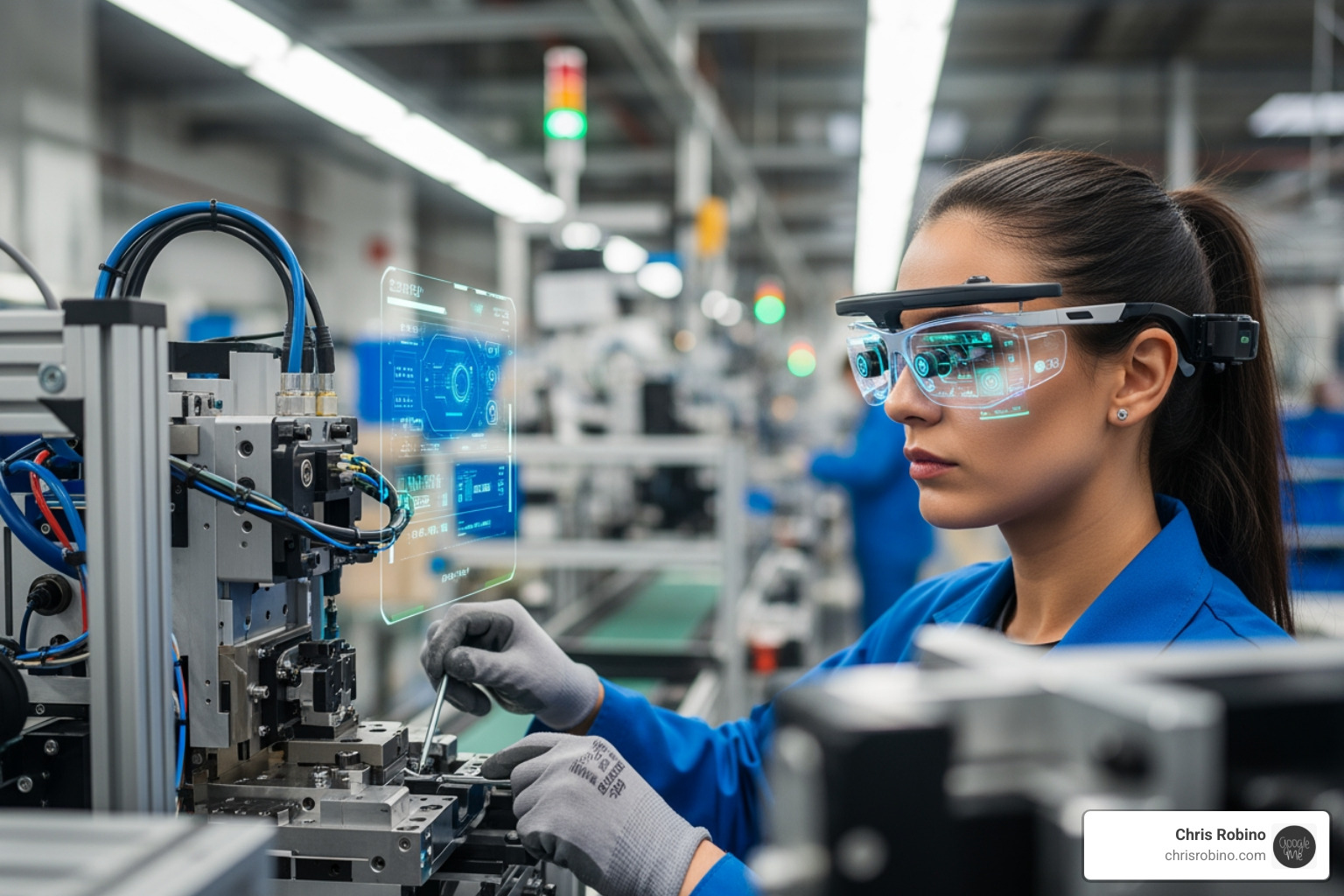 manufacturing worker using AR smart glasses - augmented reality strategy