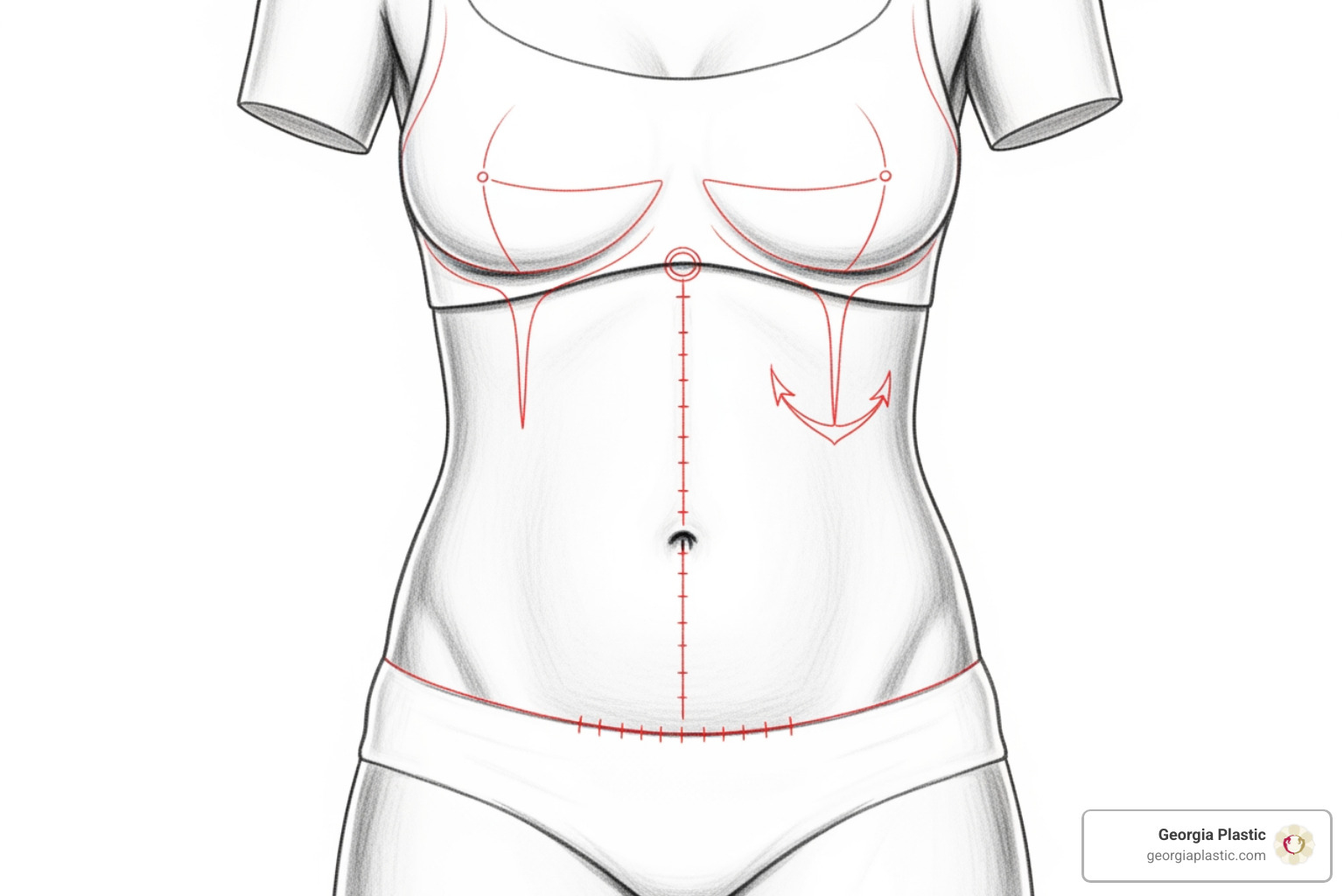 anatomical areas for tummy tuck and breast lift - cost tummy tuck breast lift