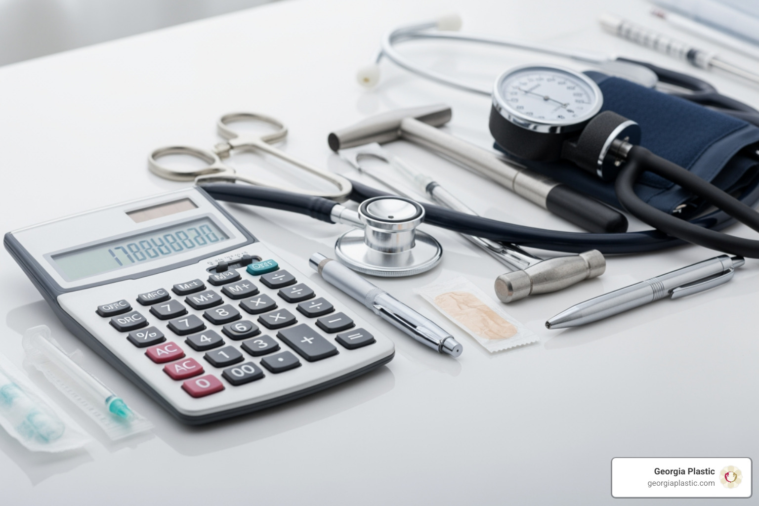 calculator and medical tools - cost for a breast lift with implants