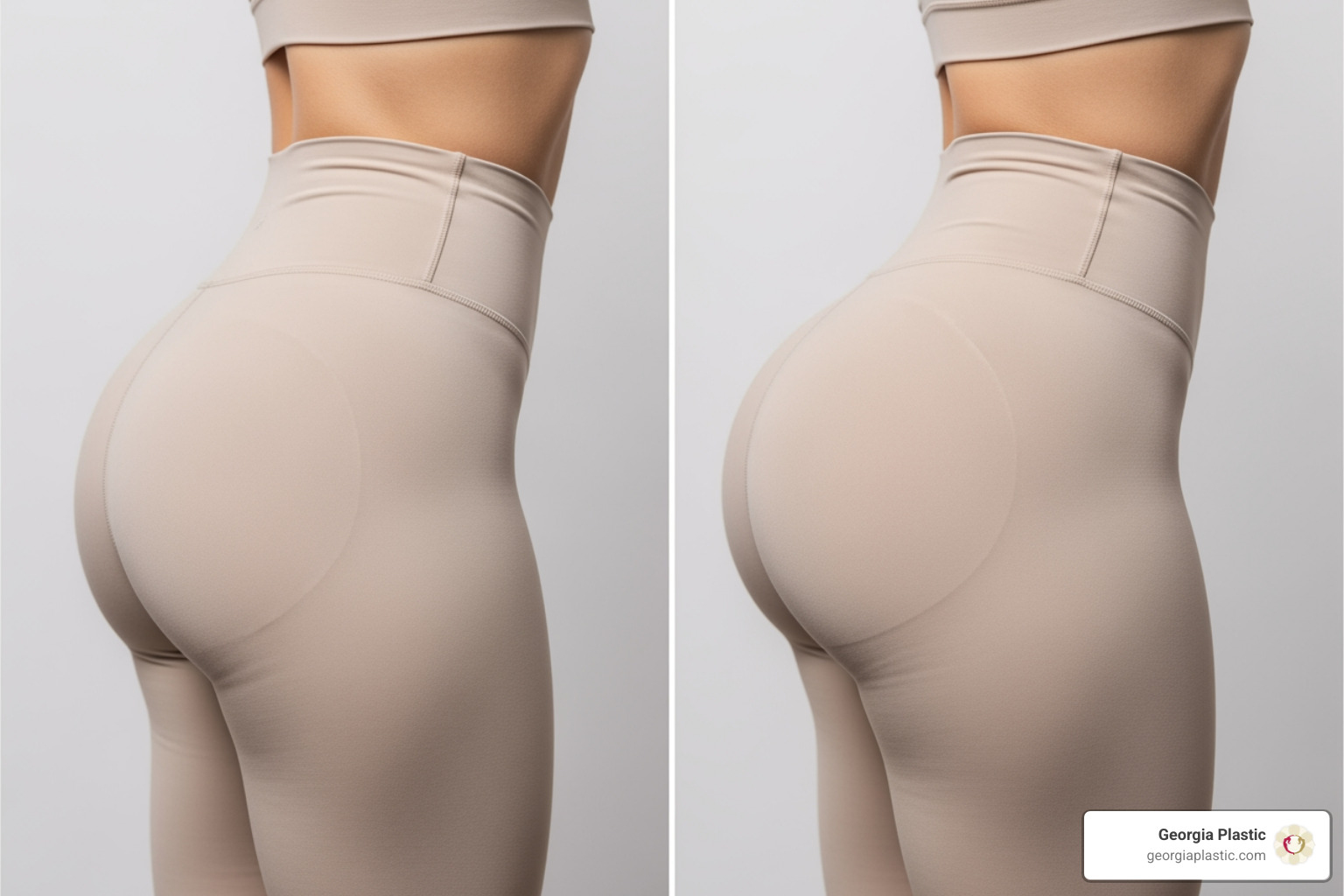 Side-by-side comparison of a filler result vs a BBL result - bum filler prices