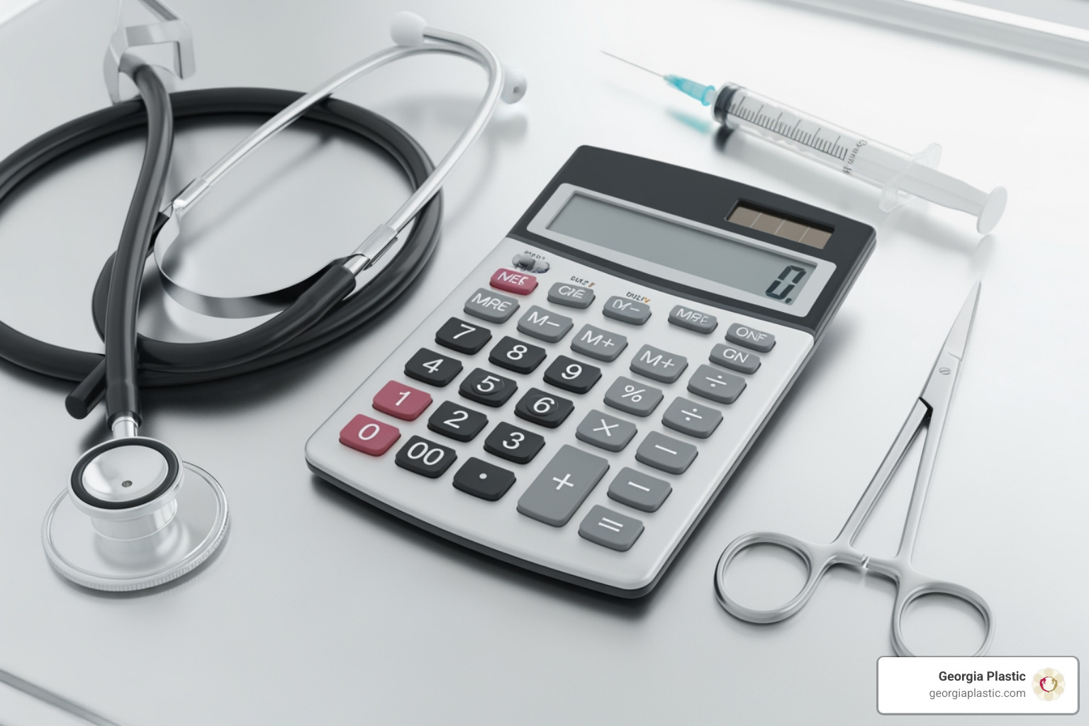 a calculator and medical tools, symbolizing cost calculation - how much does it cost for a breast uplift a calculator and medical tools, symbolizing cost calculation - how much does it cost for a breast uplift