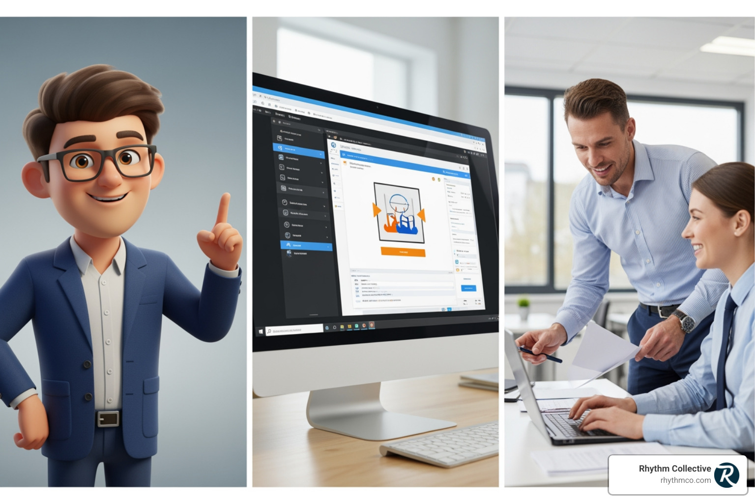 different video styles: an animated character, a screen recording, and a live-action role-play scenario - Employee training video different video styles: an animated character, a screen recording, and a live-action role-play scenario - Employee training video