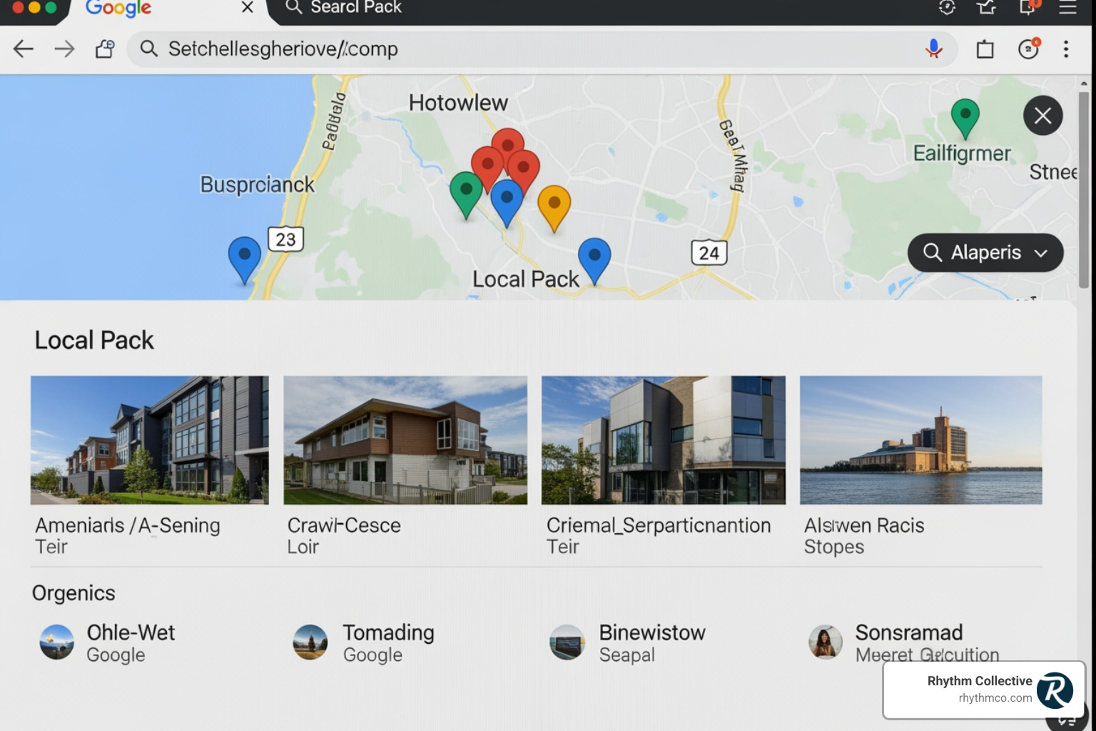 Google search results page highlighting the three main areas - What is local SEO Google search results page highlighting the three main areas - What is local SEO