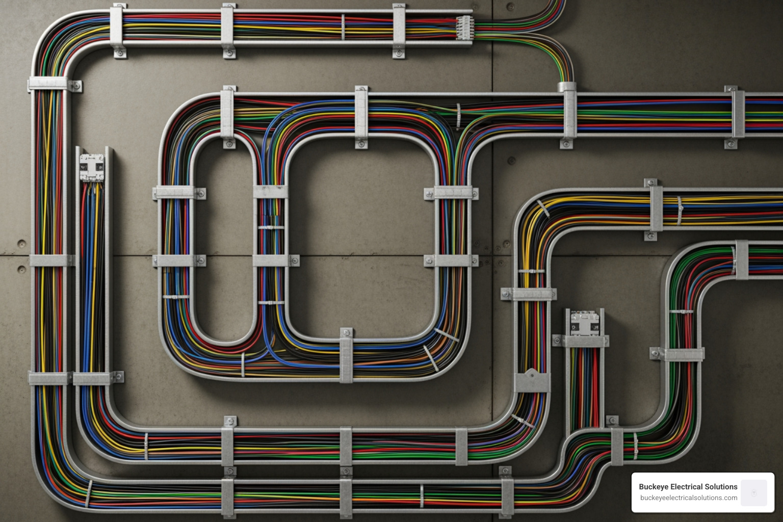 complex commercial wiring neatly organized in a conduit - commercial electrical services complex commercial wiring neatly organized in a conduit - commercial electrical services