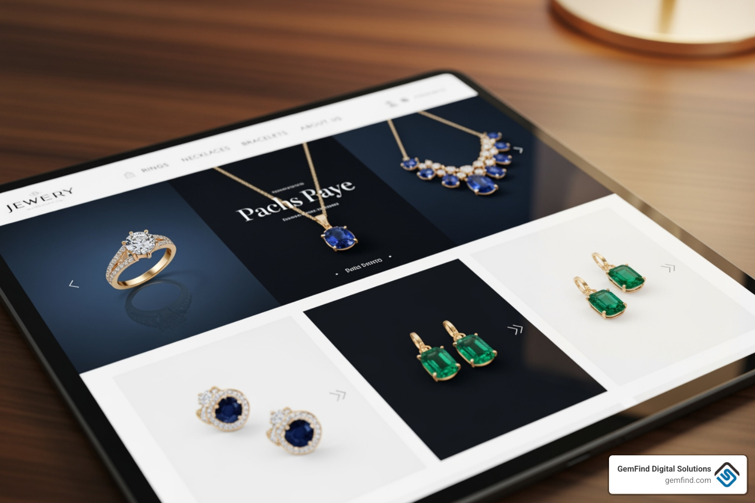 jewelry website displayed perfectly on a desktop, tablet, and smartphone - Web Design for Jewelers