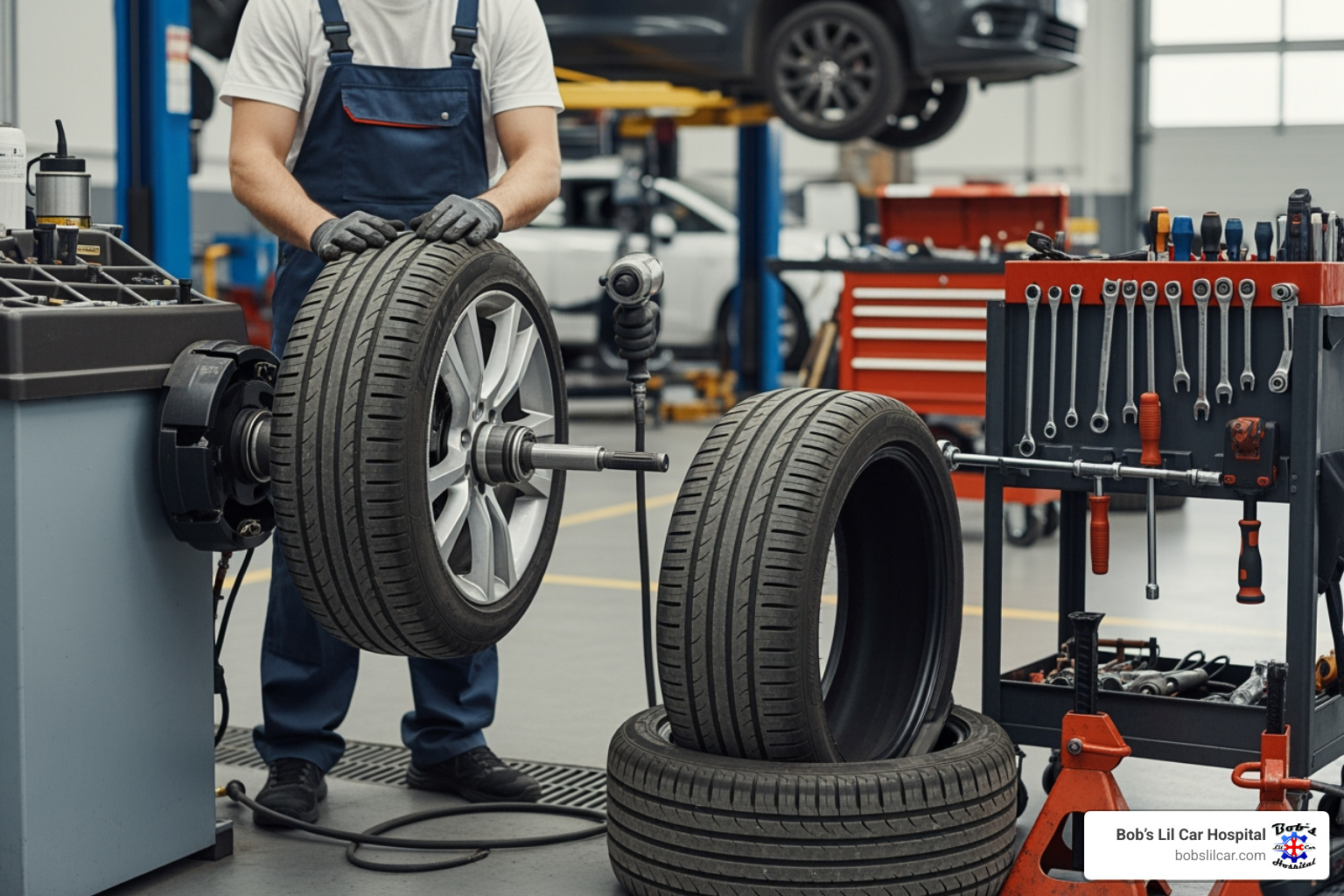 Image of the three main tire rotation patterns: Forward Cross for FWD, Rearward Cross for RWD, and X-Pattern for AWD/4WD - normal tire rotation