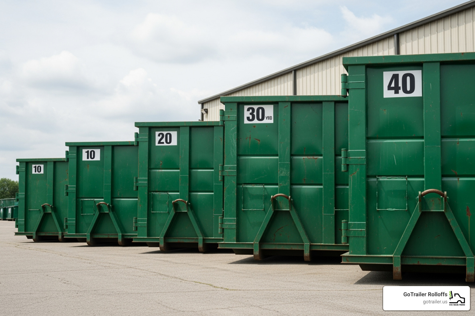 different sized dumpsters (10, 20, 30, 40 yard) lined up - dumpster rental in tucson az different sized dumpsters (10, 20, 30, 40 yard) lined up - dumpster rental in tucson az