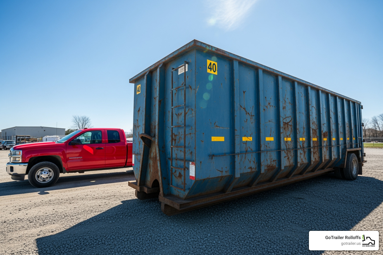 40 yard dumpster compared to a pickup truck - 40 yard dumpster 40 yard dumpster compared to a pickup truck - 40 yard dumpster