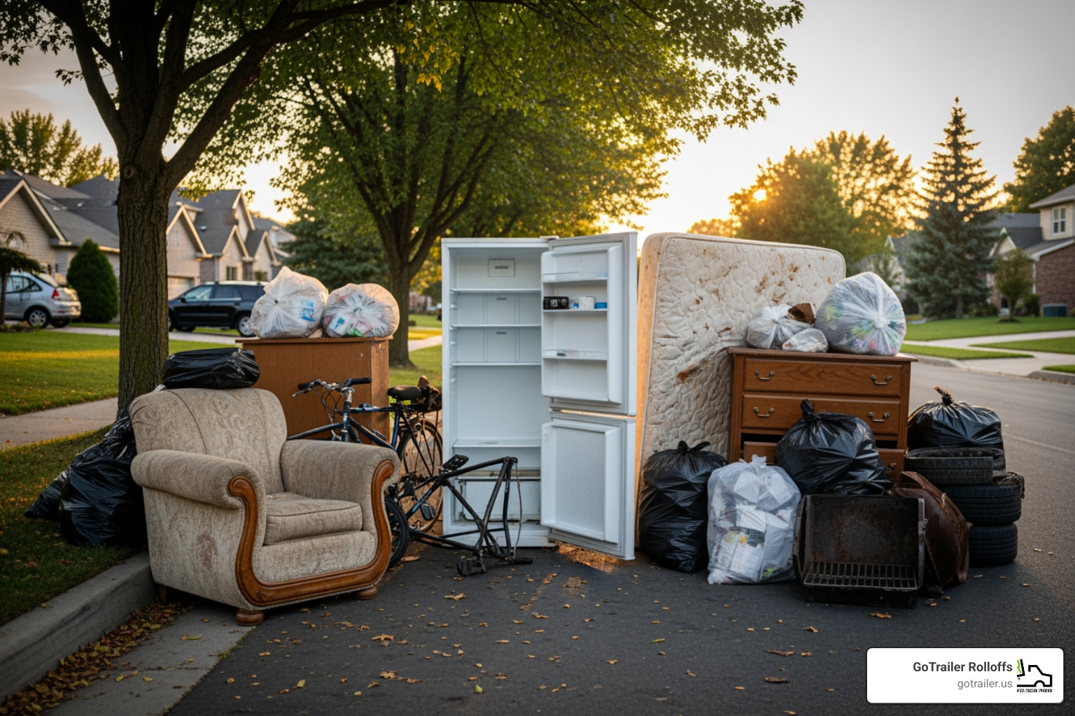 various bulk trash items neatly piled on a curb - bulk trash disposal various bulk trash items neatly piled on a curb - bulk trash disposal