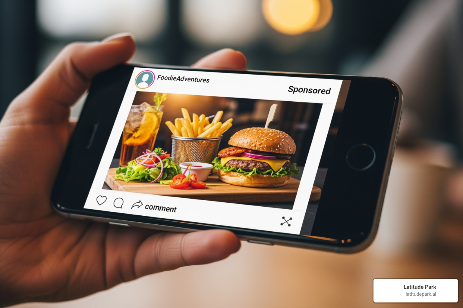 engaging social media ad on smartphone - advertise company