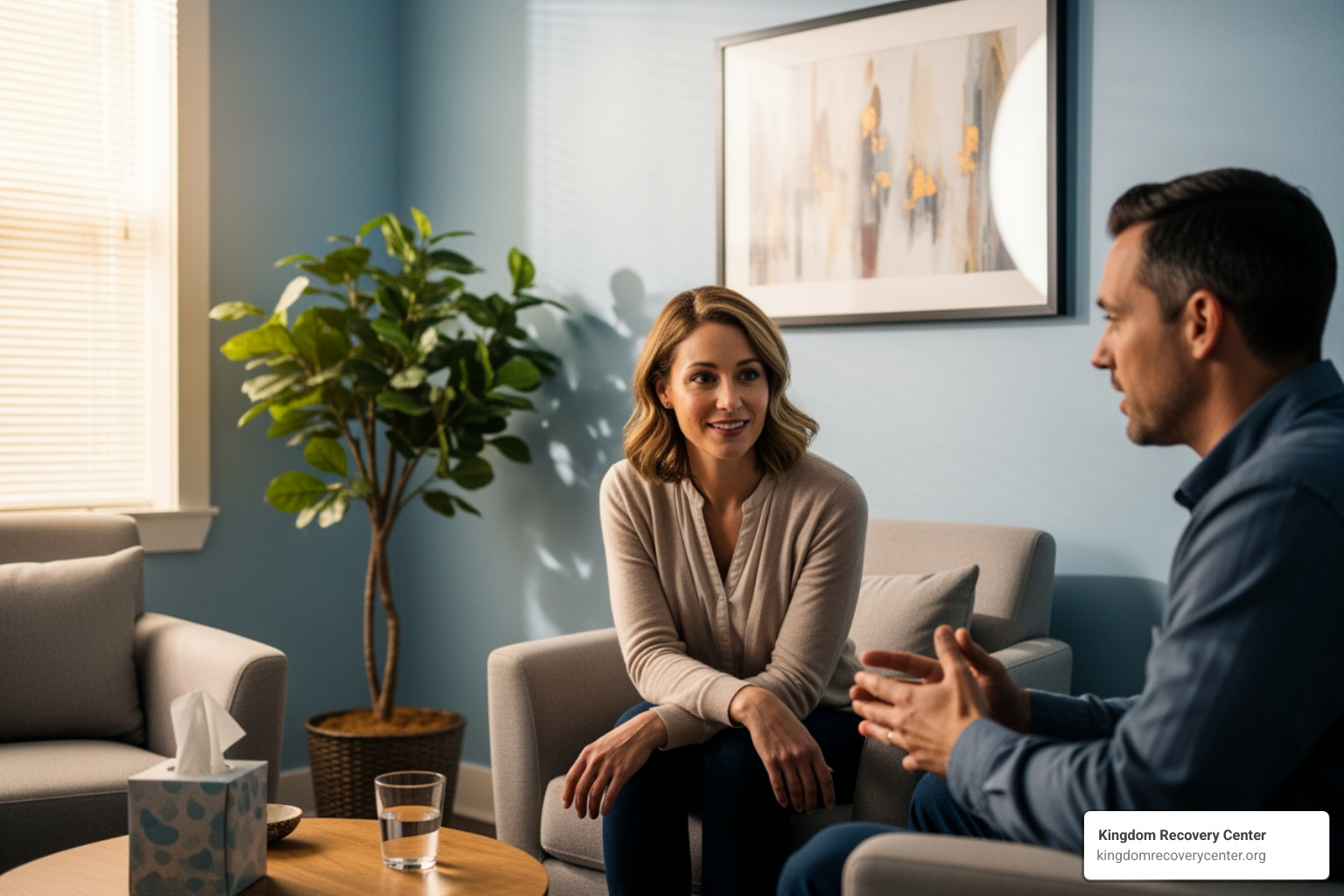 Therapist and client engaged in a supportive one-on-one therapy session - outpatient program knoxville