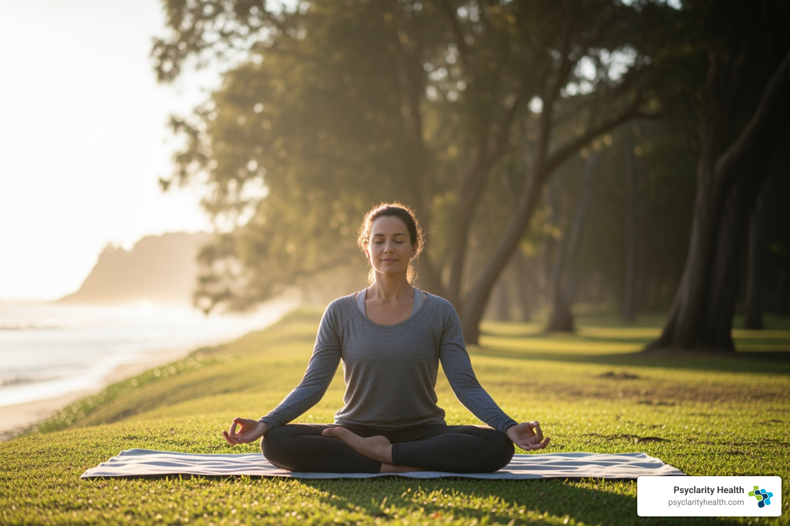 person practicing yoga or meditating outdoors - How to heal trauma person practicing yoga or meditating outdoors - How to heal trauma