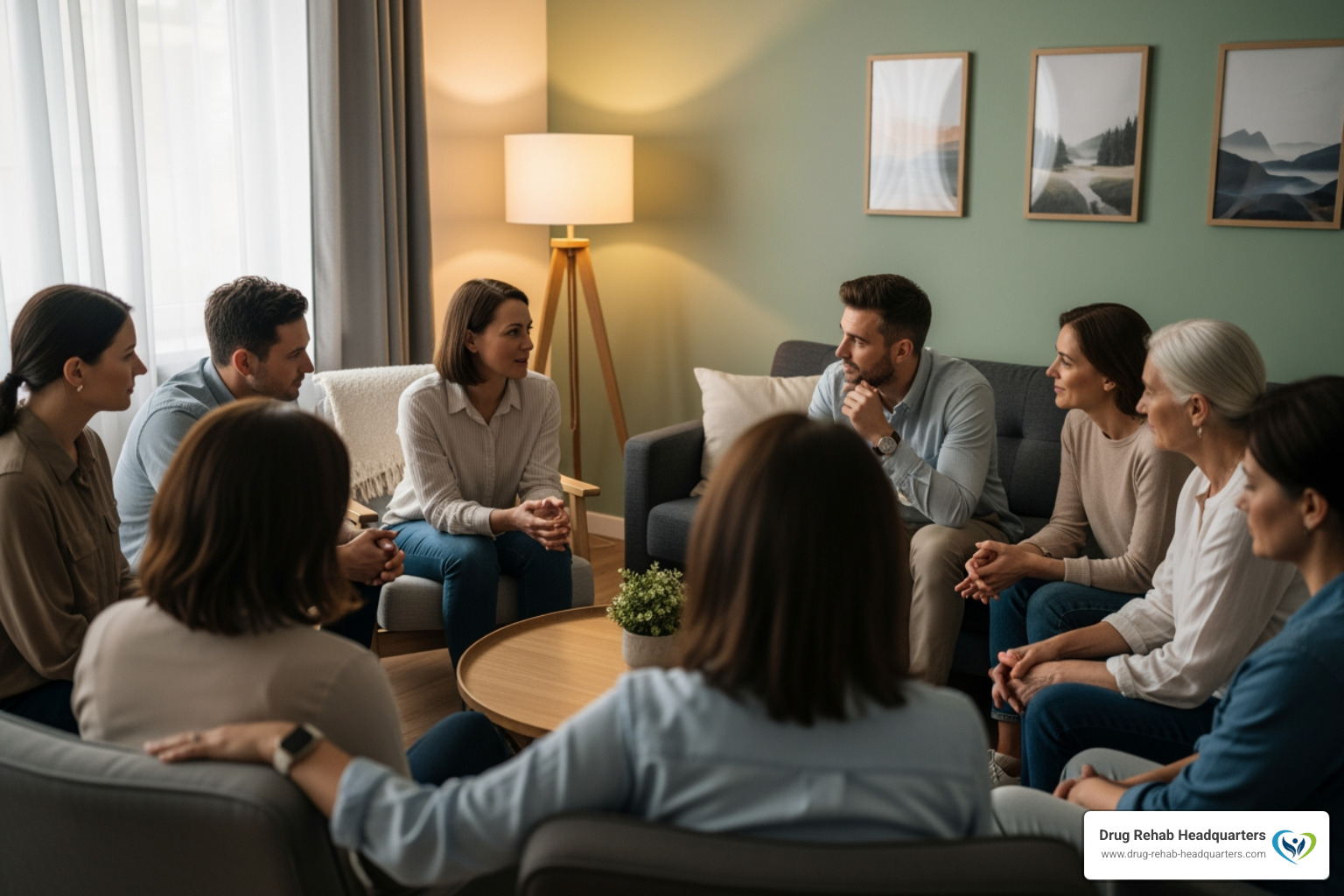 supportive group therapy session - inpatient drug rehab
