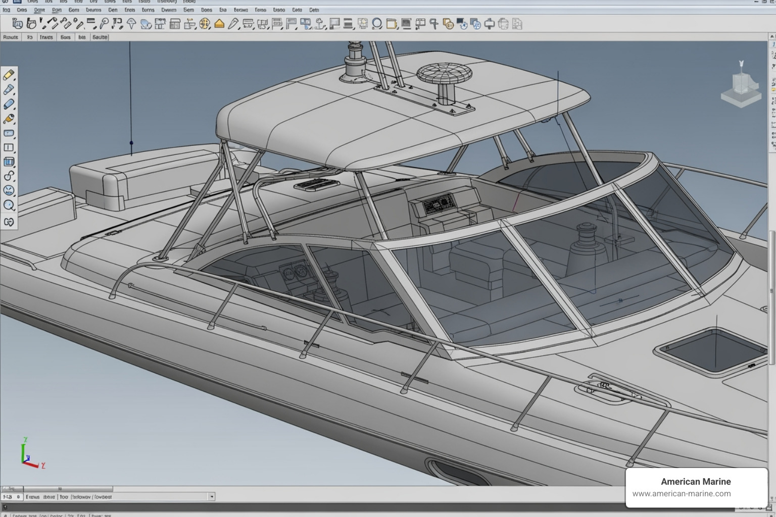 CAD design for a cockpit enclosure - Yacht cockpit enclosures