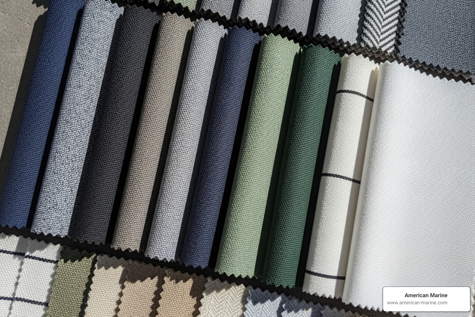 different fabric swatches - custom fit boat covers