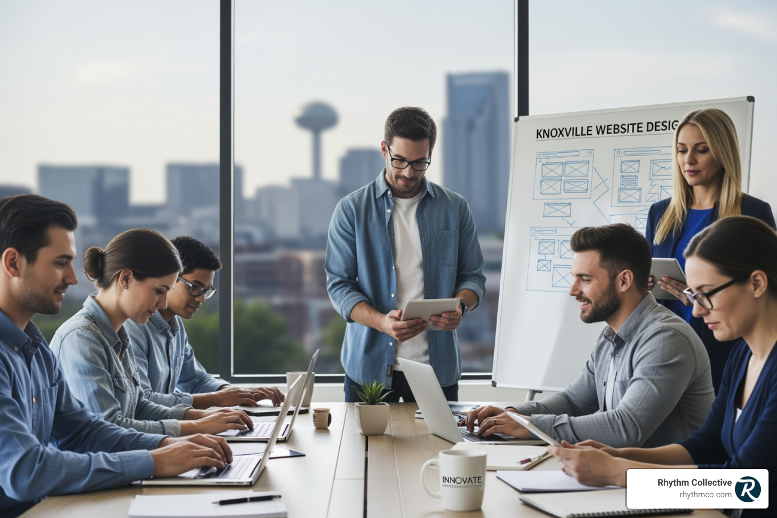 Image of a team meeting in a Knoxville office setting - Knoxville website design company Image of a team meeting in a Knoxville office setting - Knoxville website design company