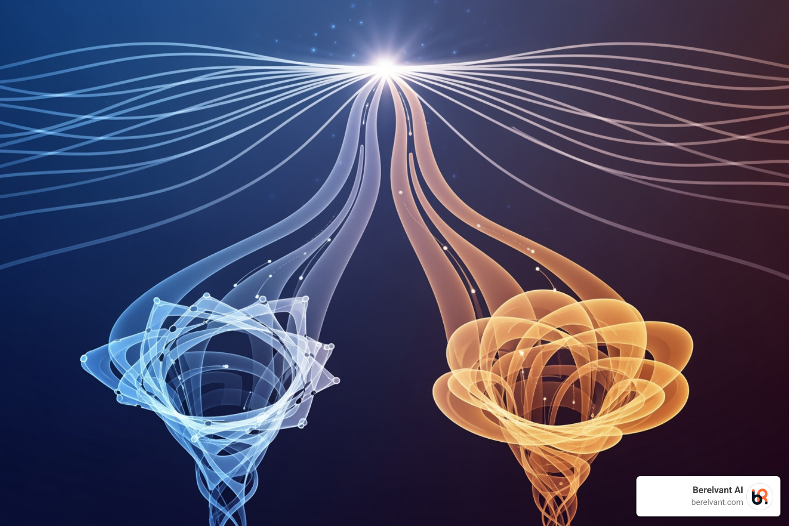 Diagram showing data inputs leading to two paths: Predictive Insights and Generative Outputs - AI-powered marketing solutions