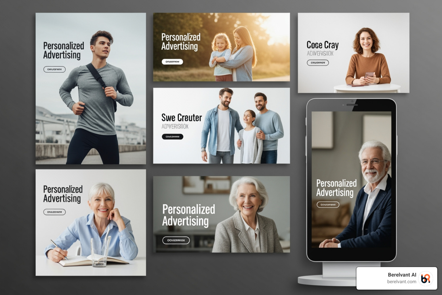 Variations of an ad creative generated by AI for different audiences - ai in digital advertising