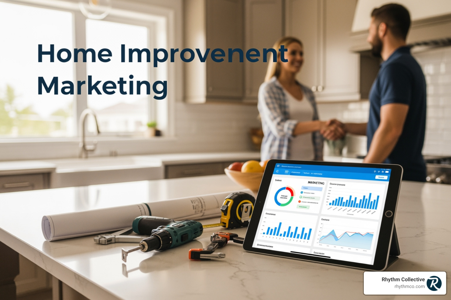 contractor's website on a laptop and phone - Home Improvement Marketing