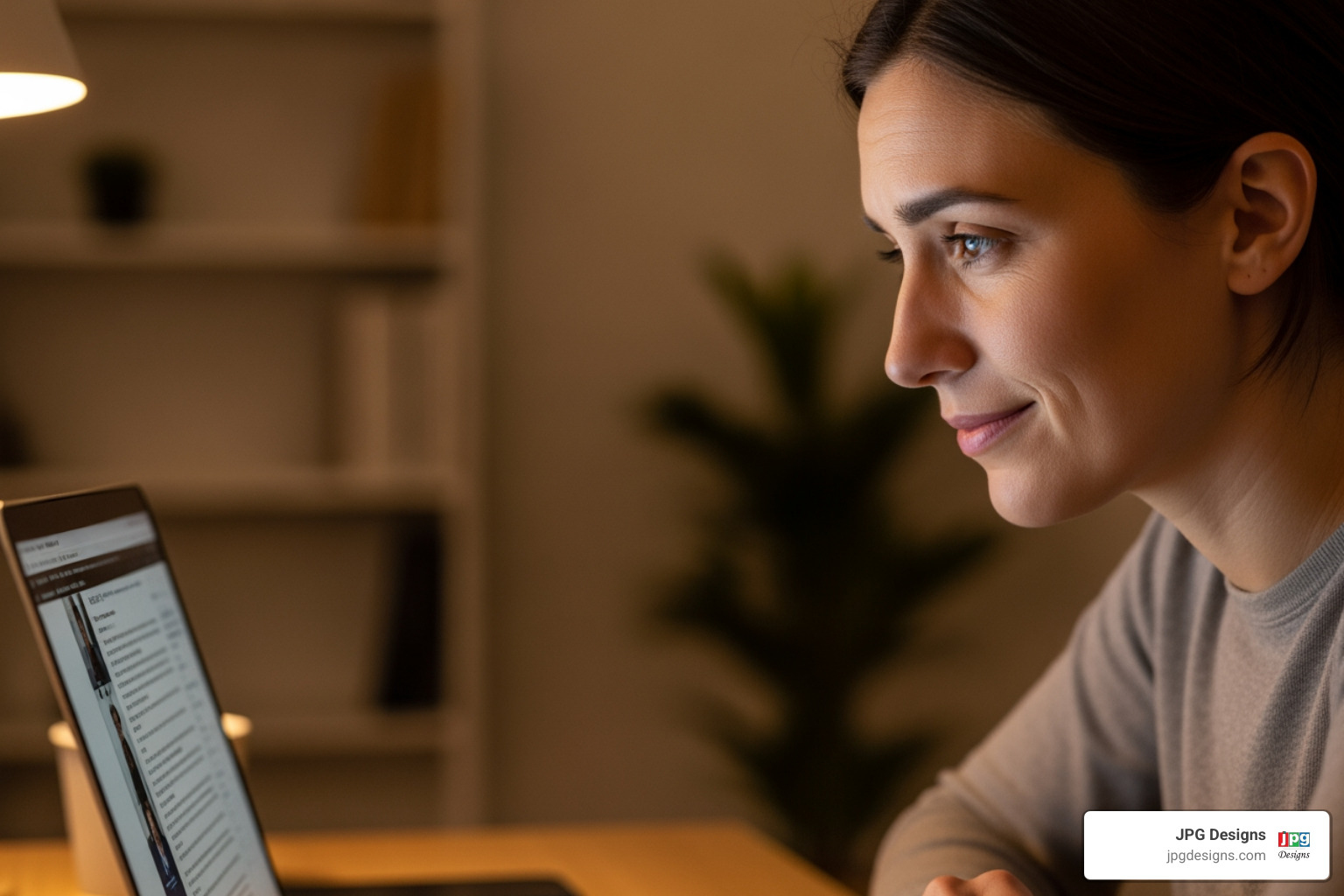 person emotionally connecting with a story on a laptop screen - web development non profit person emotionally connecting with a story on a laptop screen - web development non profit