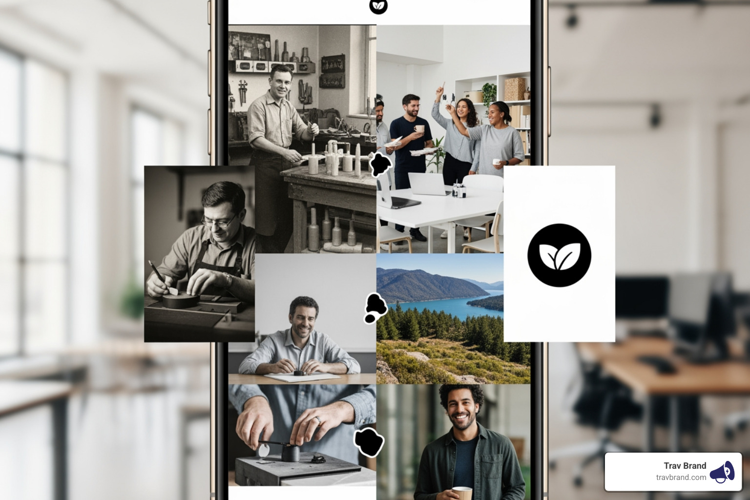 A brand's story being told through a social media campaign on a smartphone - brand building strategies A brand's story being told through a social media campaign on a smartphone - brand building strategies