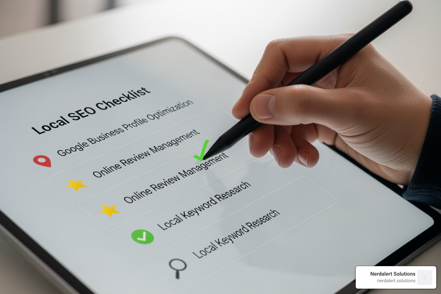Checklist showing key local SEO components - local seo san diego ca