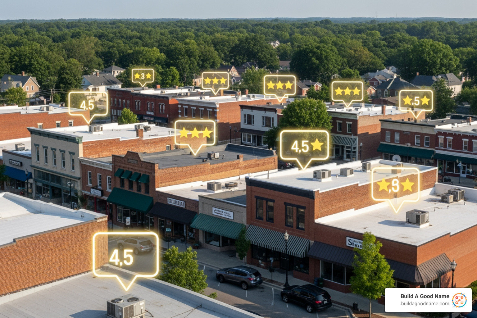 Google's local search results highlighting star ratings for businesses in Lake Elsinore - google review generation tools