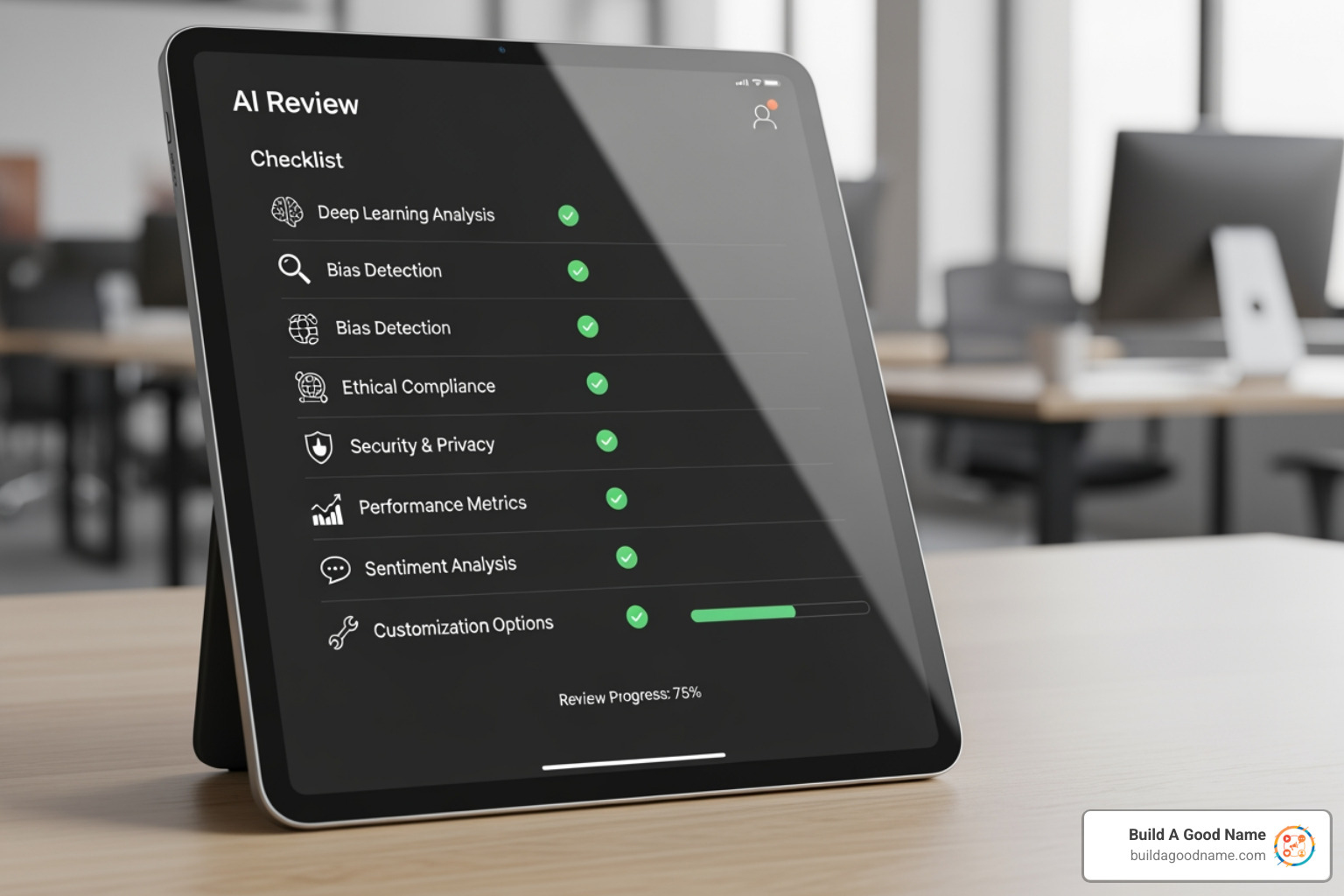 Checklist of key features for an AI review tool - AI powered review tool