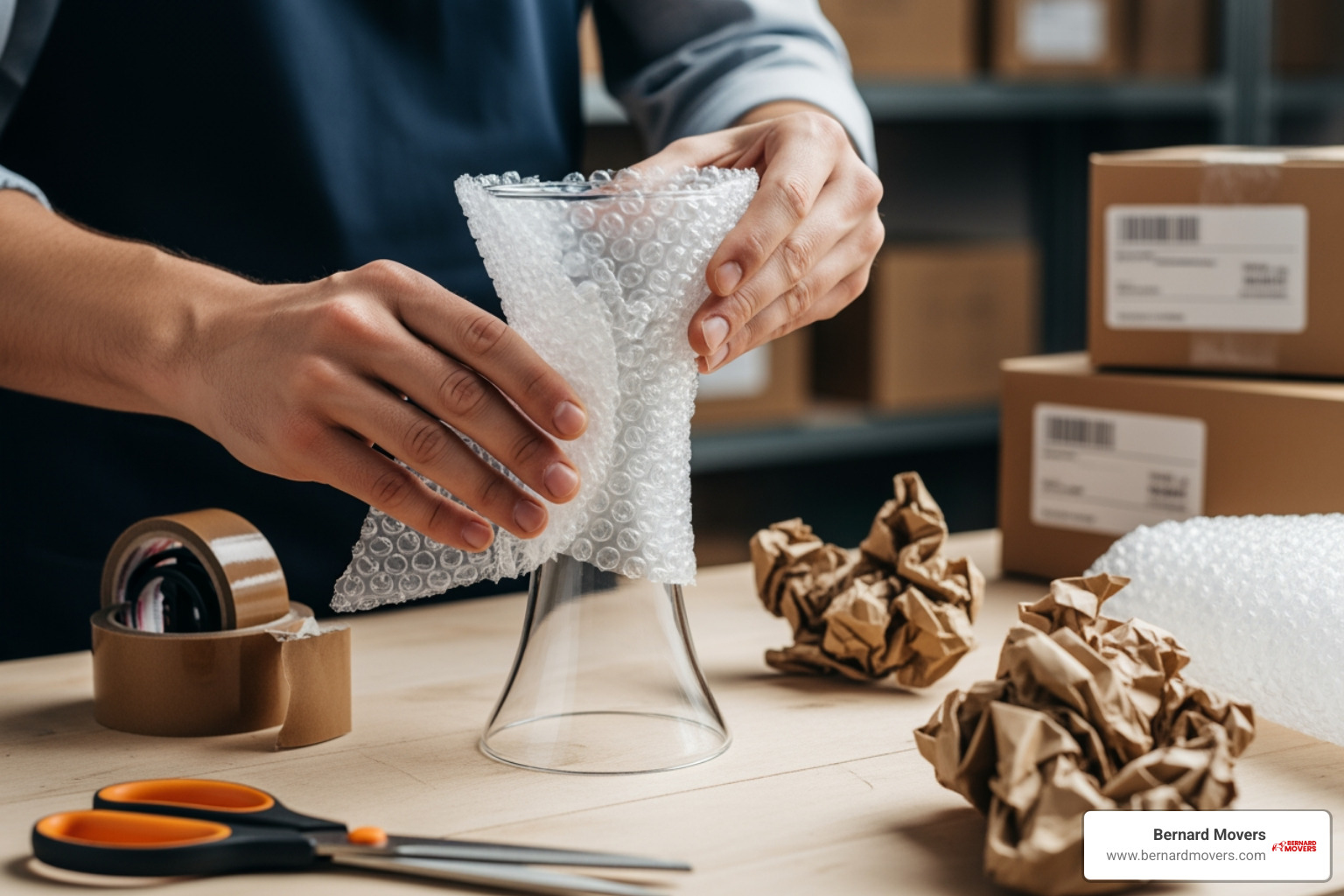 fragile vase being wrapped in bubble wrap - long distance packing fragile vase being wrapped in bubble wrap - long distance packing
