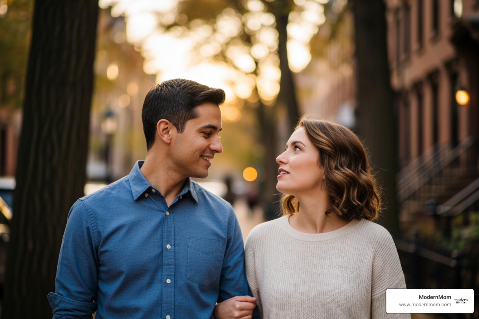 two people talking closely and listening intently on a walk - reconnecting relationships