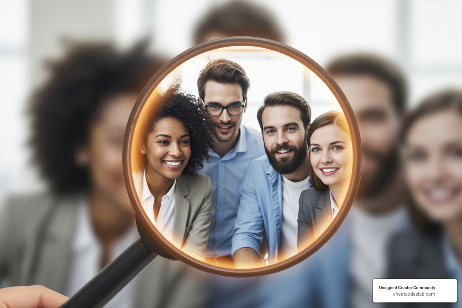 magnifying glass highlighting engaged audience - boutique social media marketing agency magnifying glass highlighting engaged audience - boutique social media marketing agency