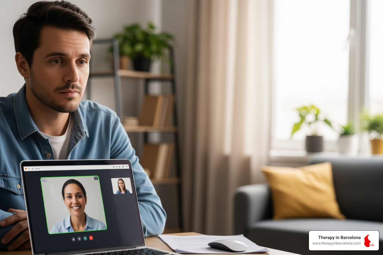 split screen showing the pros and cons of remote work - therapy for remote workers