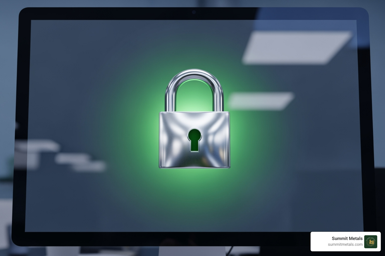 Secure lock icon on a computer screen - Invest in silver online Secure lock icon on a computer screen - Invest in silver online