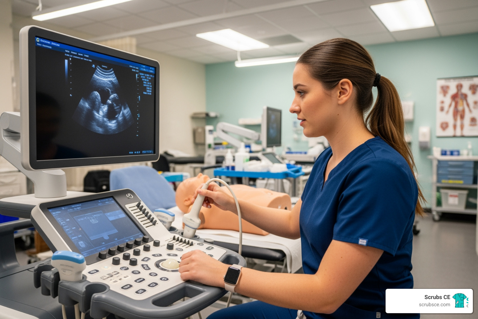 medical imaging student working with equipment - Medical imaging professionals medical imaging student working with equipment - Medical imaging professionals