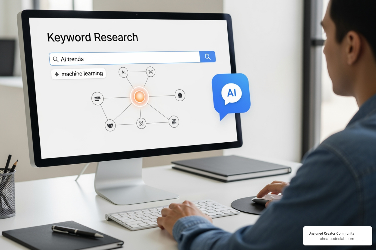 a user interacting with the ChatGPT interface for keyword ideas - ChatGPT keyword research