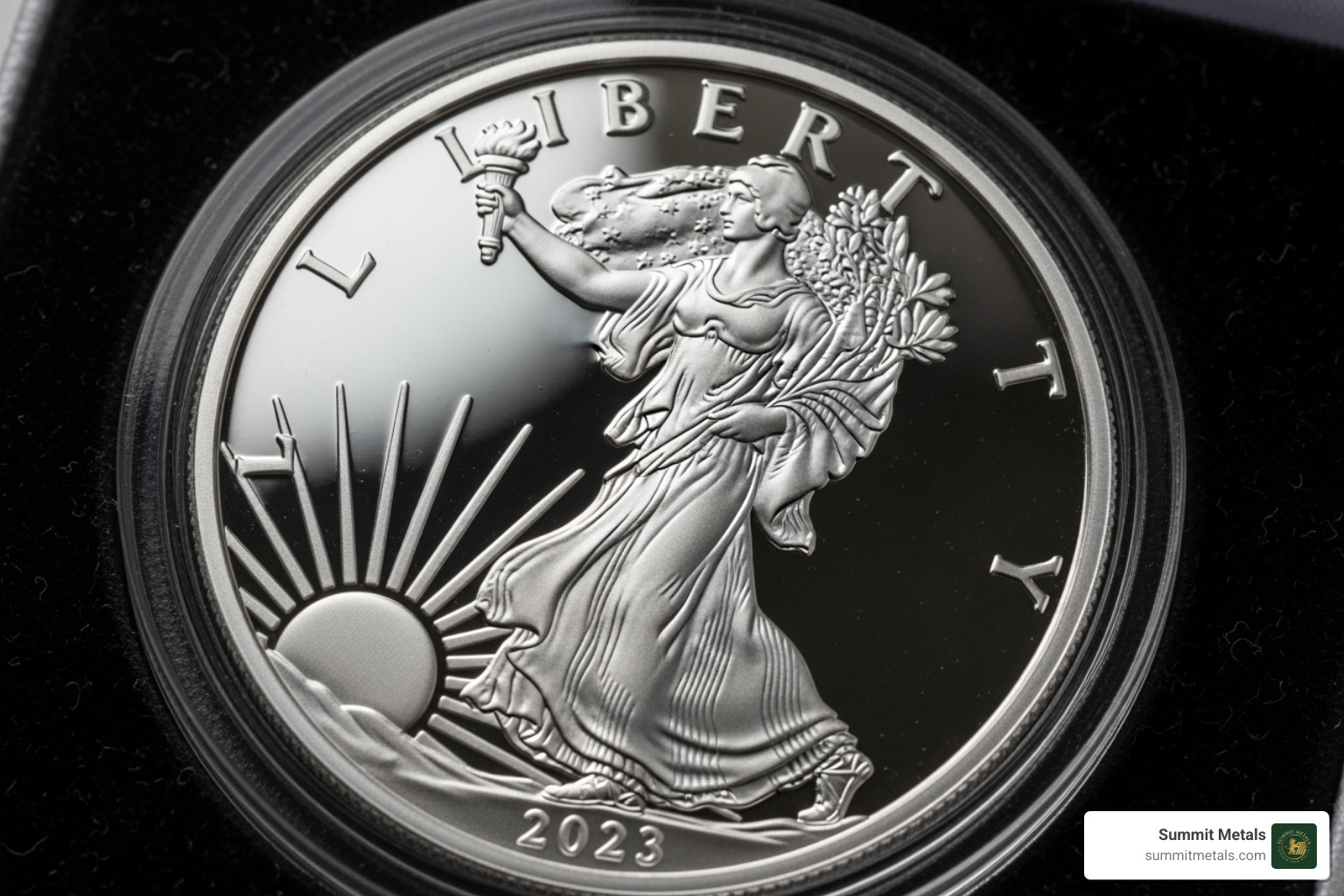 Intricate design of a proof silver coin - purchase silver coins online
