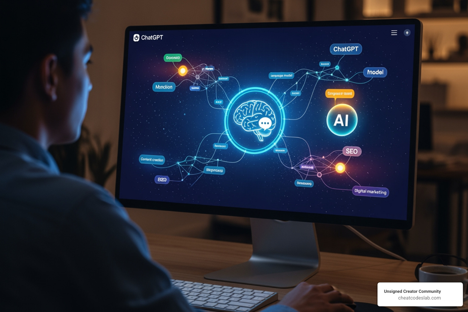 a mind map generated from ChatGPT keyword clusters - ChatGPT keyword research