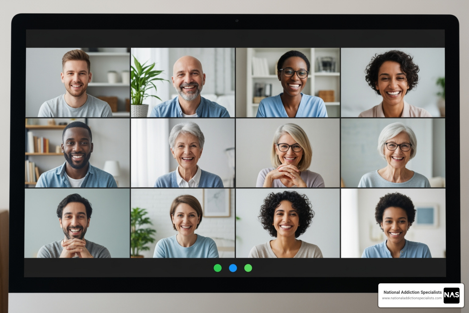 Diverse group of people in a virtual support meeting - Virtual recovery plans
