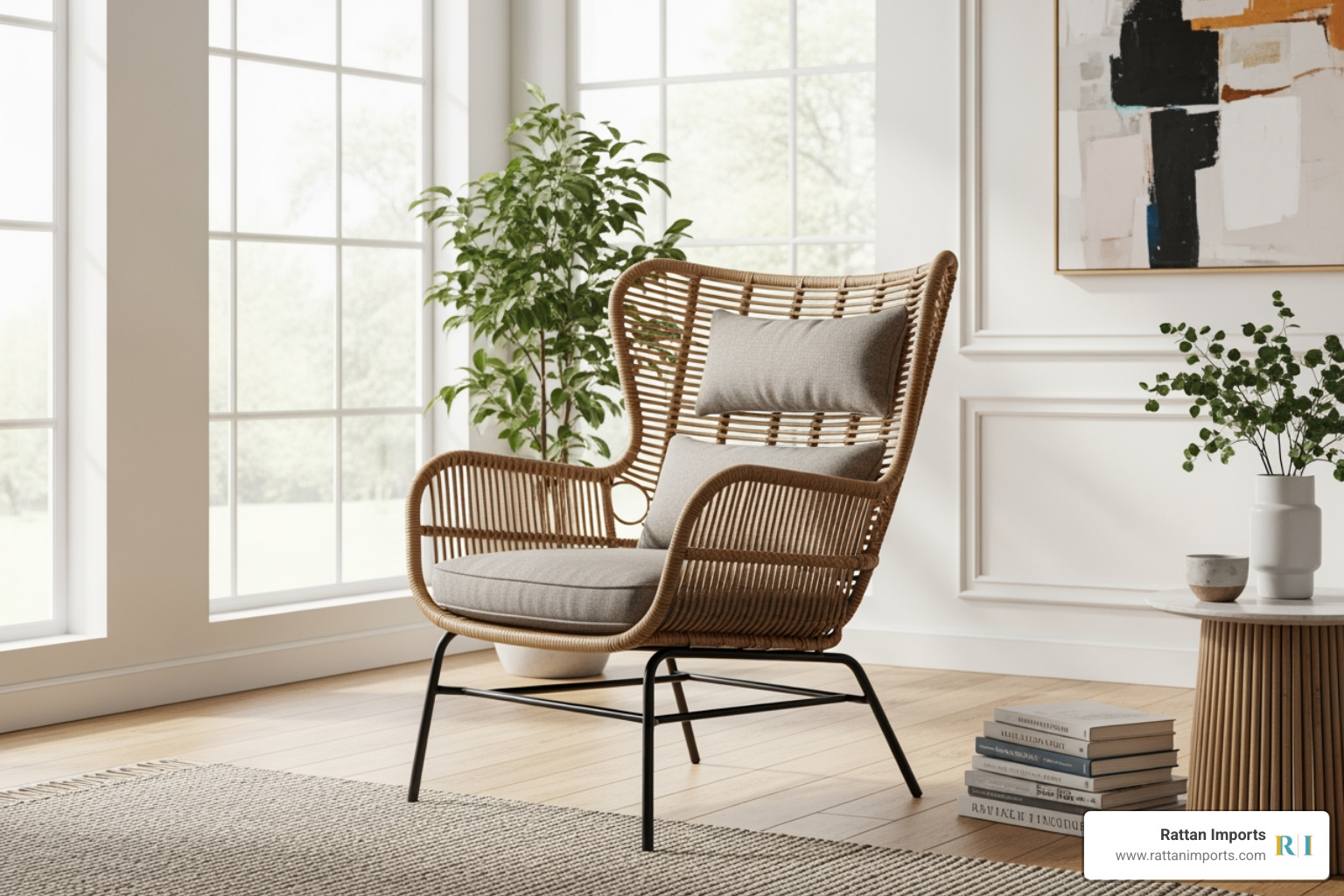 Modern rattan lounge chair - Rattan furniture specialists