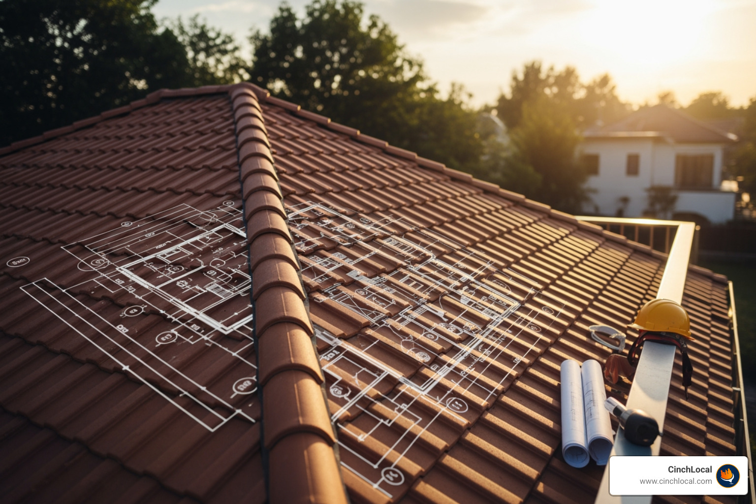 detailed blueprint overlaying a house roof, symbolizing a strategic plan - content marketing for local seo detailed blueprint overlaying a house roof, symbolizing a strategic plan - content marketing for local seo