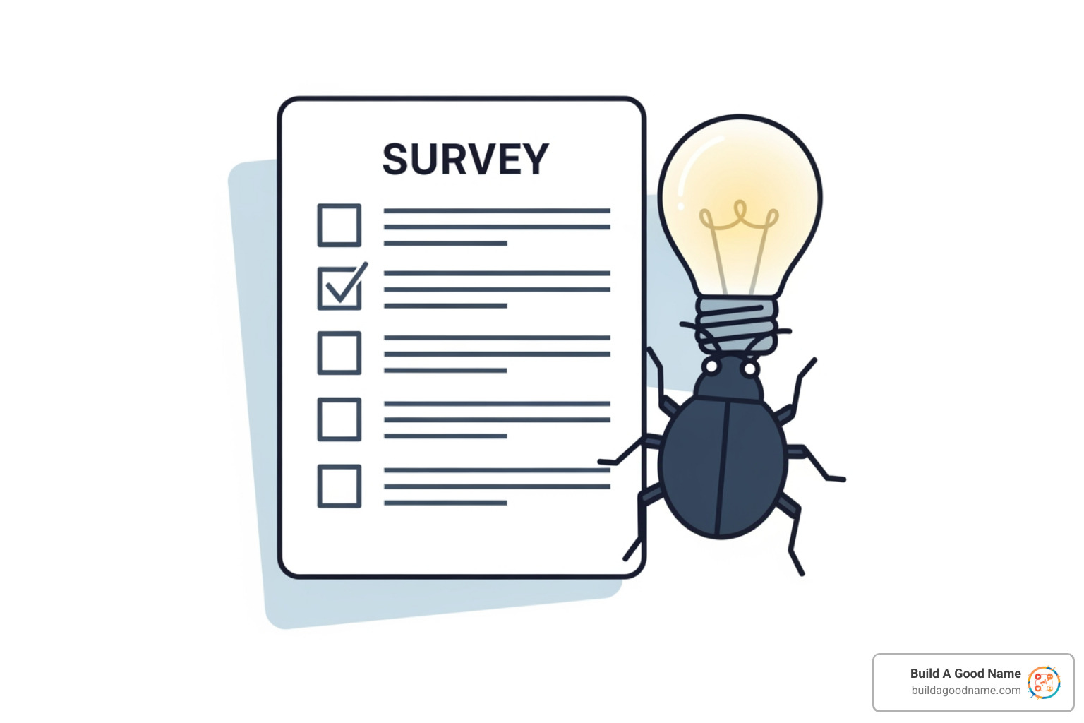 illustration of different feedback collection methods, like a survey form, a bug icon, and a lightbulb for ideas - customer feedback software