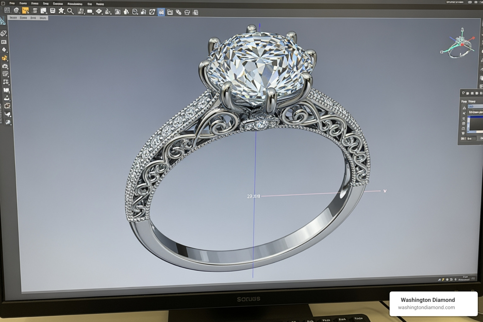 3D CAD rendering of an engagement ring - Custom design engagement ring 3D CAD rendering of an engagement ring - Custom design engagement ring