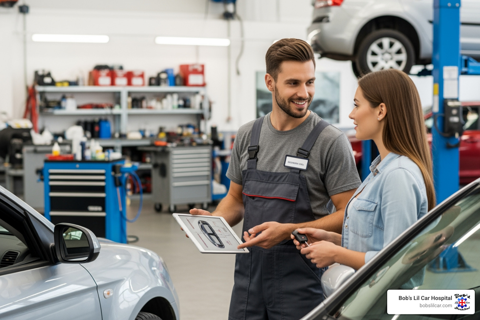 A friendly technician talking with a customer, reviewing repair options and building trust - auto body kelso