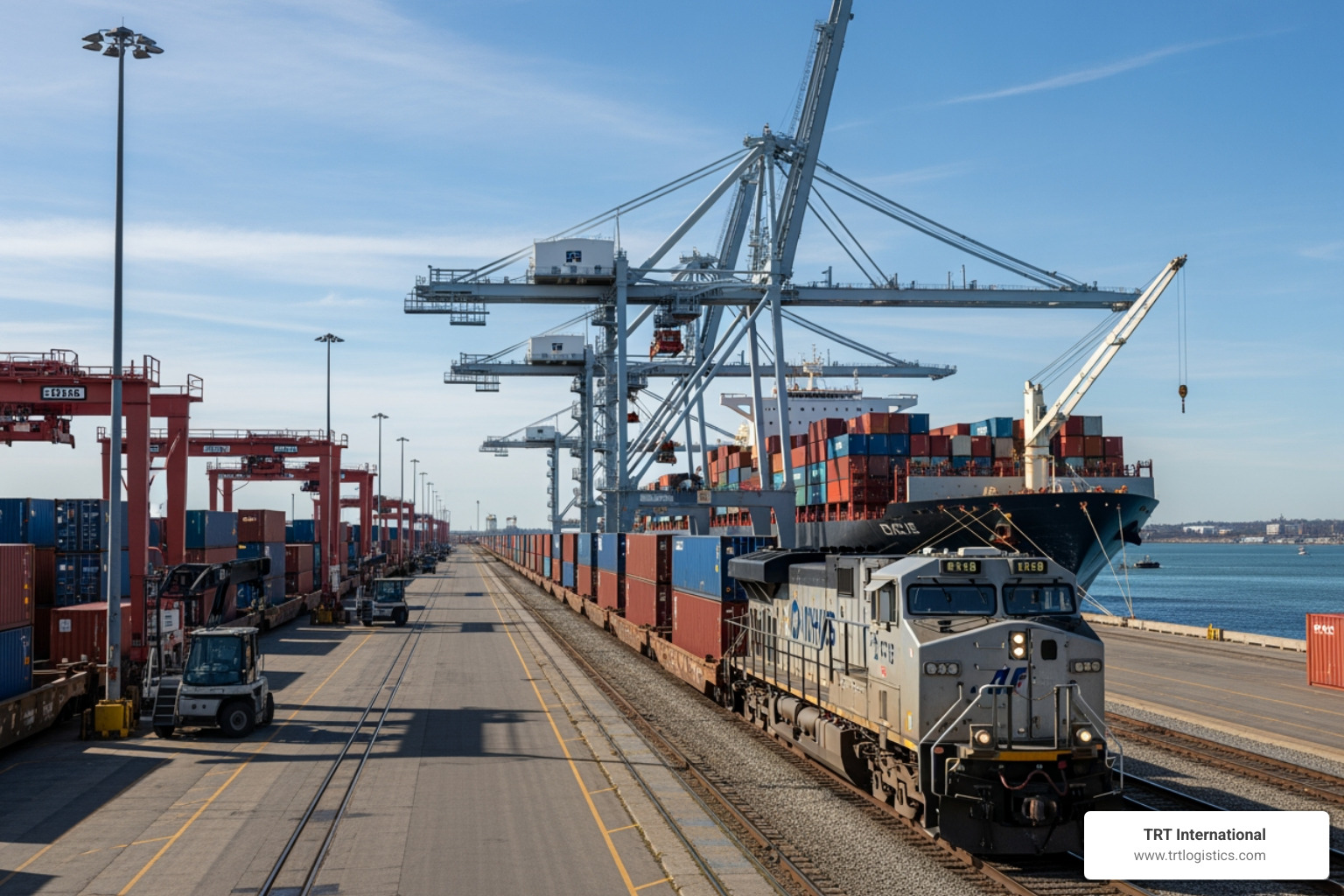 intermodal train at ExpressRail - freight forwarding newark nj